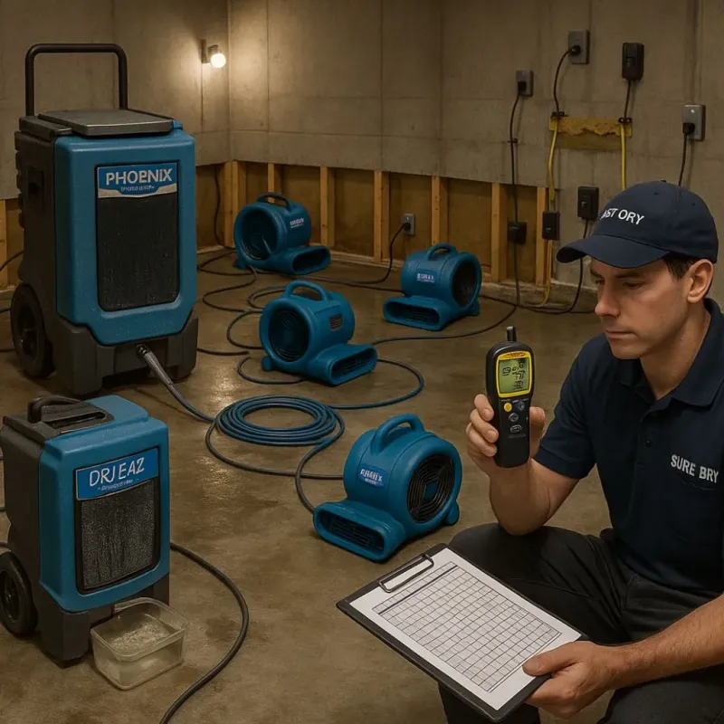 Structural Drying and Dehumidification process in Roberts County, TX